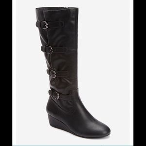 Black Wide Calf Boots Size 11